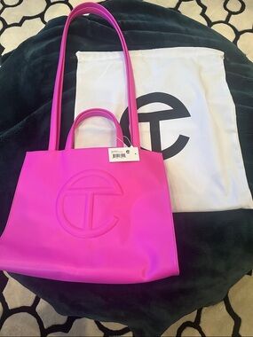 NWT Telfar Hot Pink(Azalea) Shopping Tote with Embossed Logo